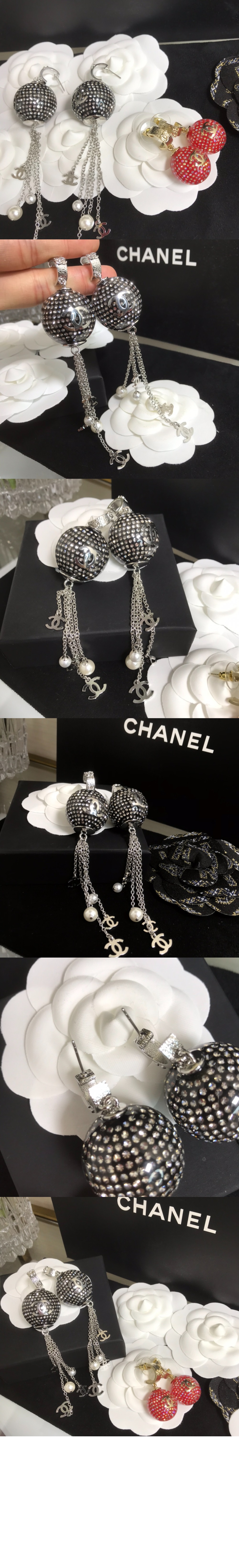 샤넬 듀얼 C 메탈 귀걸이 AB7365