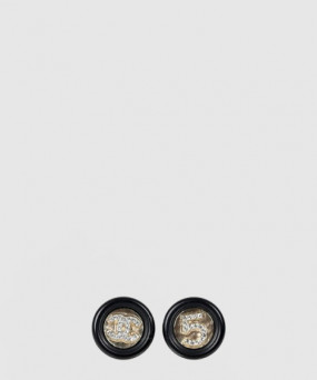 샤넬 라운드 블랙 이어링 AB6225