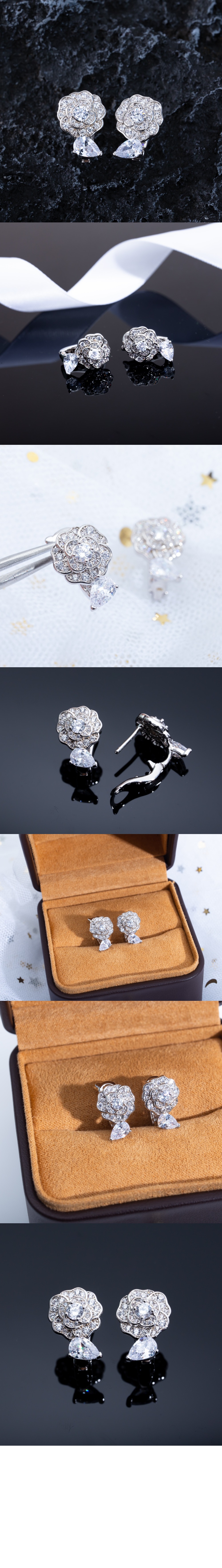 샤넬 카멜리아 귀걸이 J11337