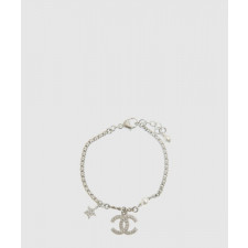 샤넬 CC 스타 실버 크리스탈 브레이슬릿 AB3556