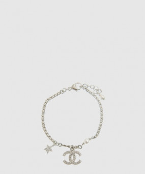 샤넬 CC 스타 실버 크리스탈 브레이슬릿 AB3556