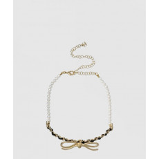 샤넬 리본 가죽 스커트 초커 AB8496