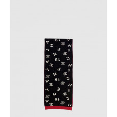 샤넬 양날 레터링 자카르 스카프 AA9262