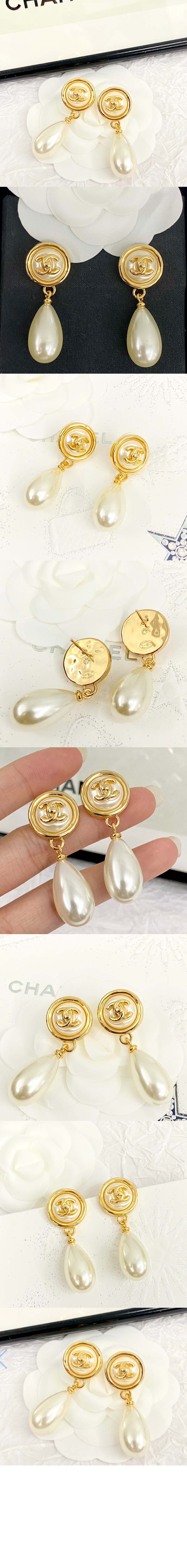 샤넬 진주 클립온 펜던트 귀걸이 ABD691