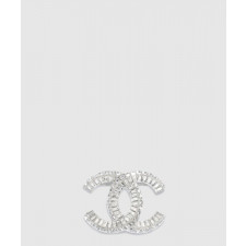 샤넬 스트라스 CC 브로치 실버 A63085