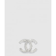 샤넬 스트라스 CC 브로치 실버 A63085