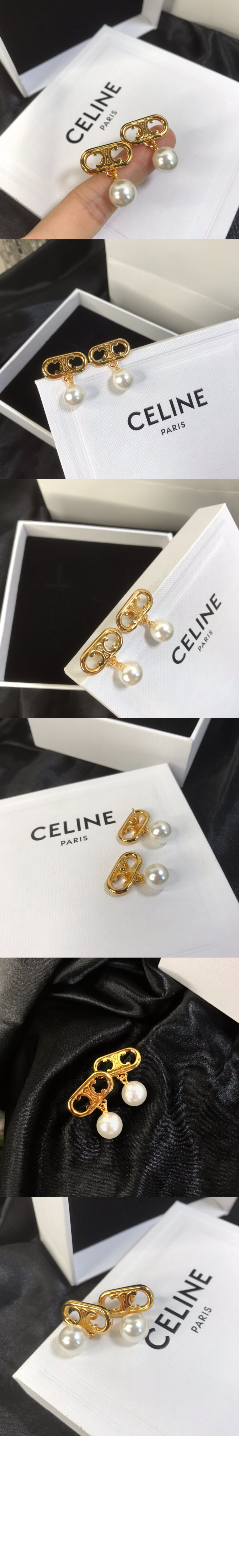 셀린느 트리옹프 펄 귀걸이 46W796