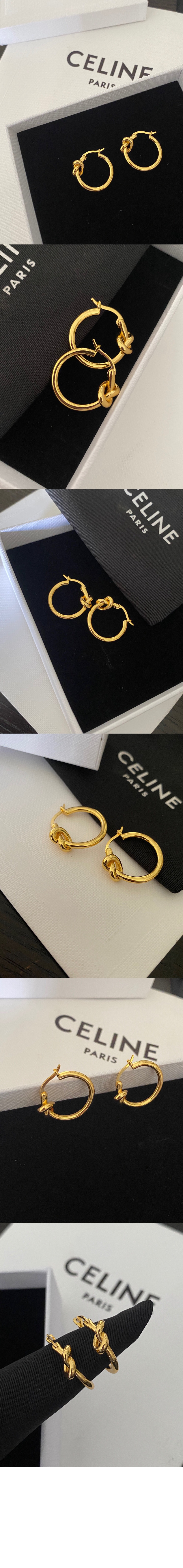 셀린느 스몰 노트 후프 귀걸이 46N556