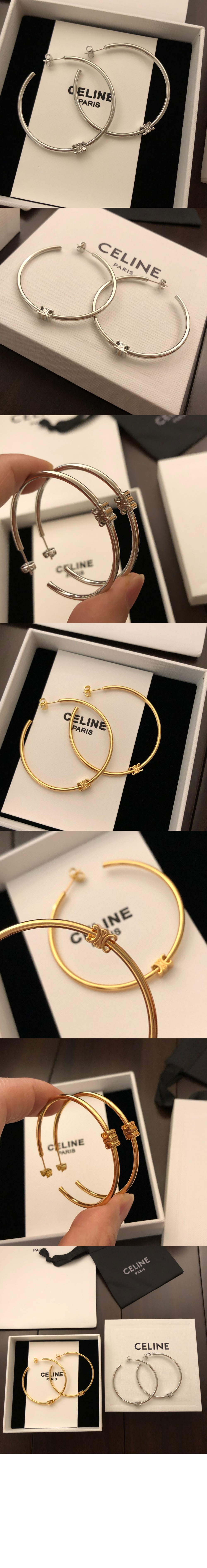 셀린느 트리오페 라지 후프 귀걸이 460YP6