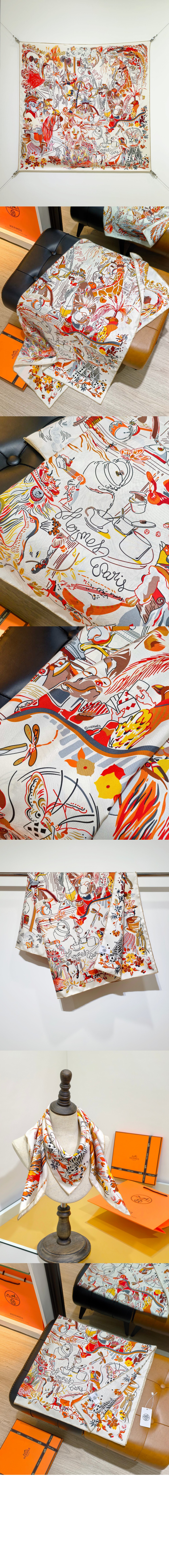 에르메스 Emile et Une Nuit 스카프 90