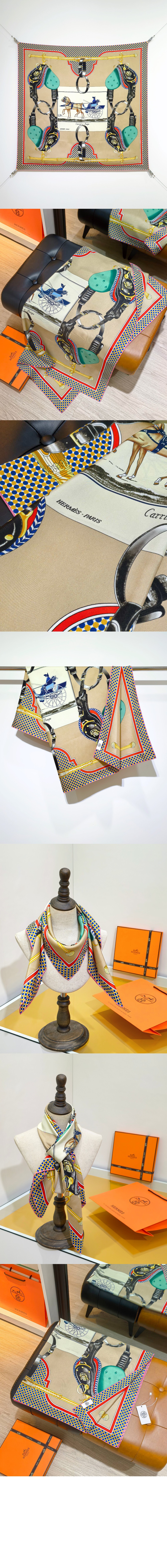 에르메스 Carrick a Pompe 스카프 90