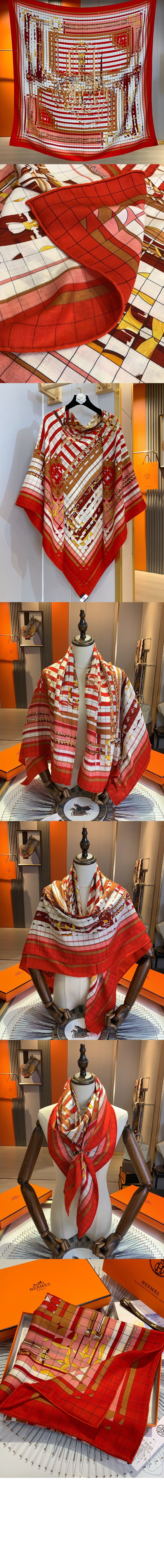 에르메스 Coaching Deja-Vu 숄 140