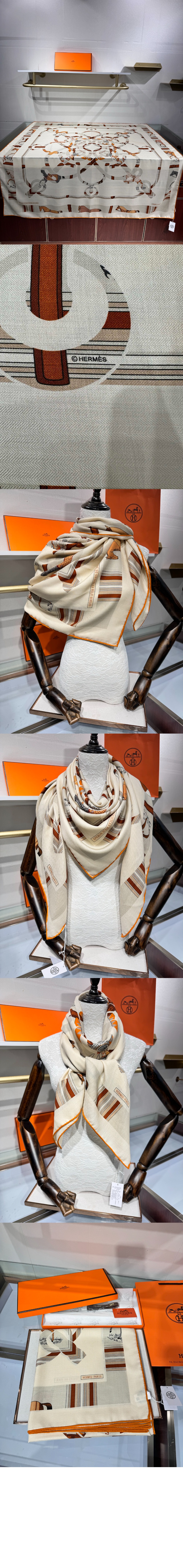 에르메스 Eperon d'Or et Tenues de Jour 숄 140