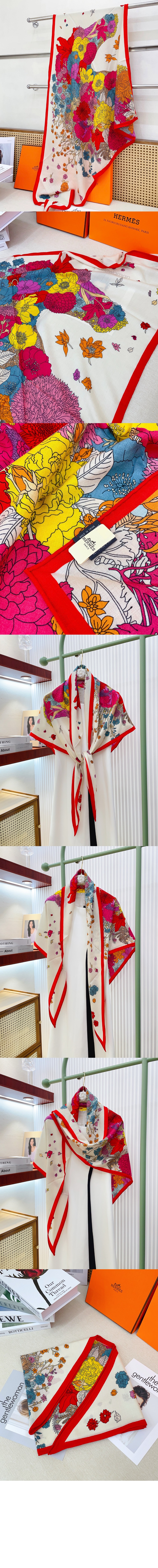 에르메스 Gentle Floral Cloak 자이언트 트라이앵글