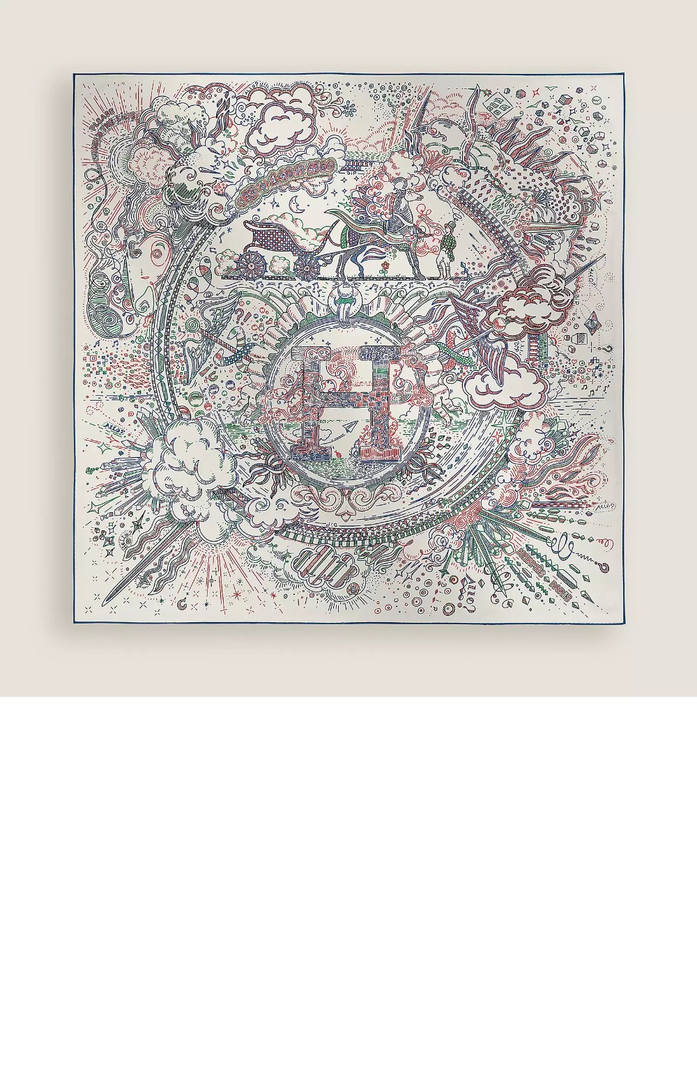 에르메스 Please Hold The Line 스카프 90