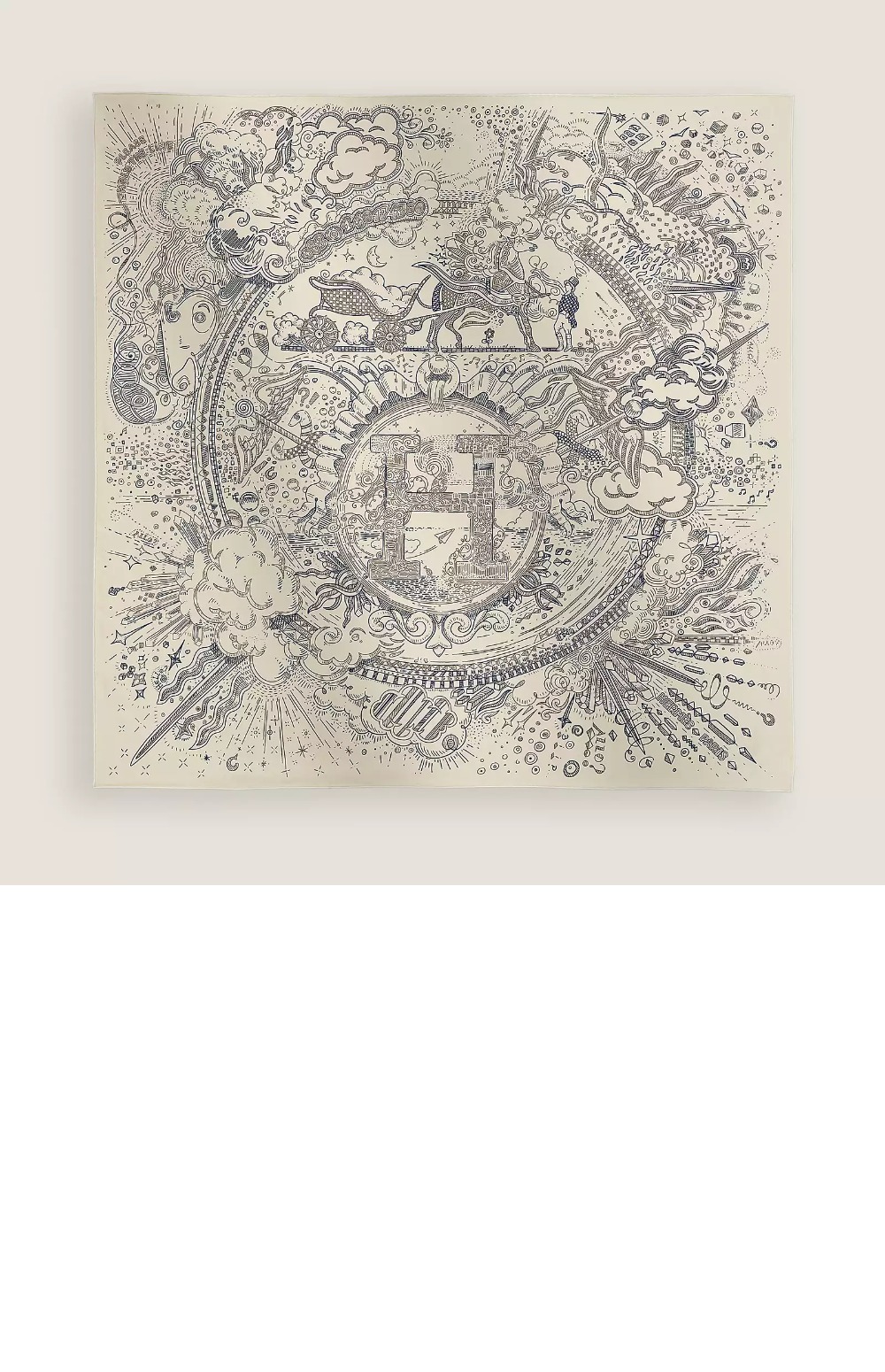 에르메스 Please Hold The Line 스카프 90