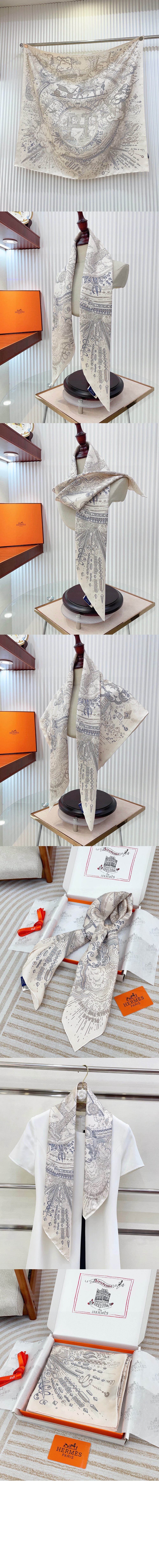 에르메스 Please Hold The Line 스카프 90