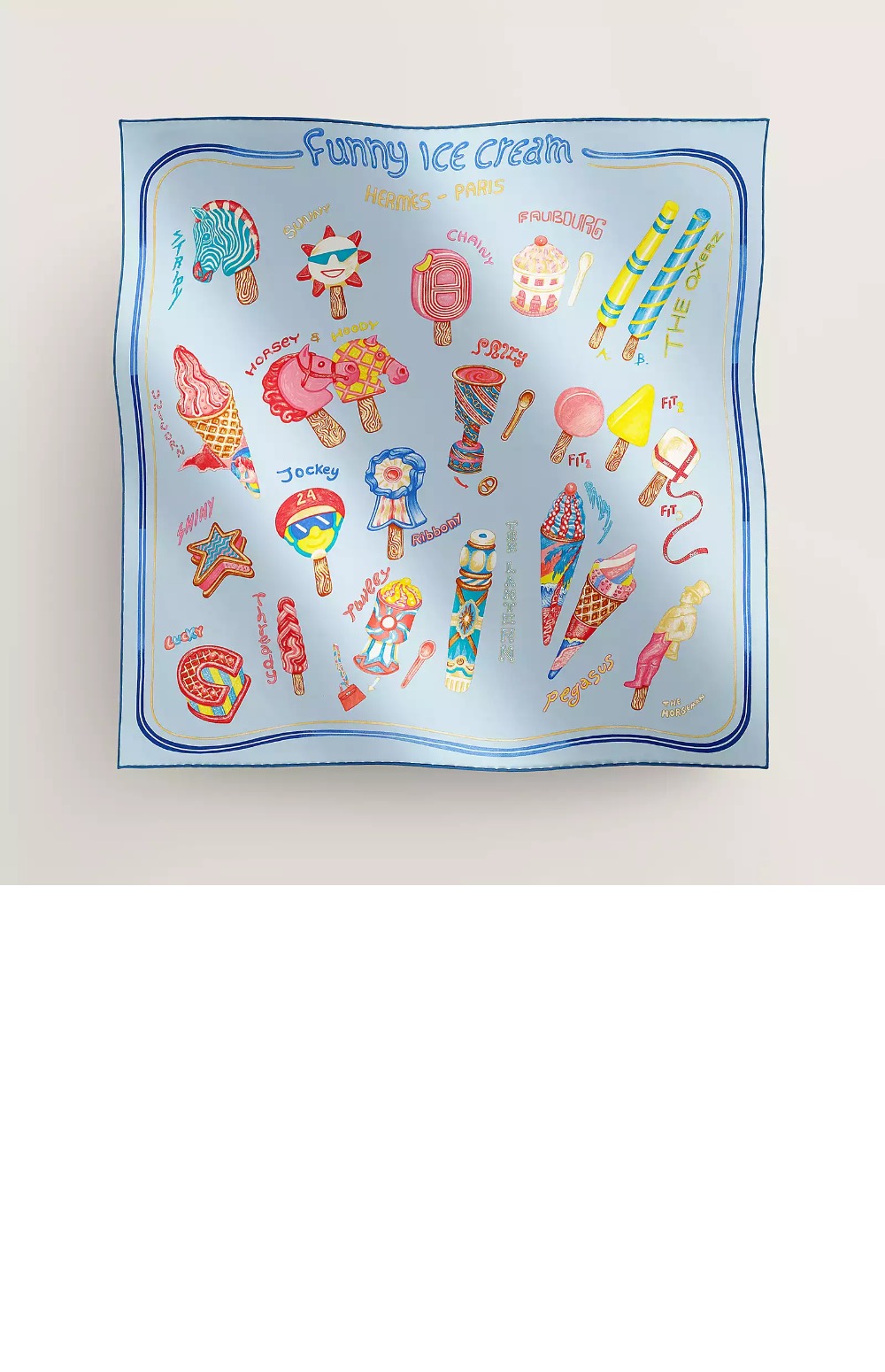 에르메스 Funny Ice Cream 스카프 90