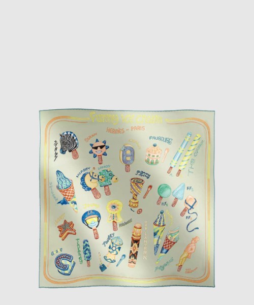 에르메스 Funny Ice Cream 스카프 90