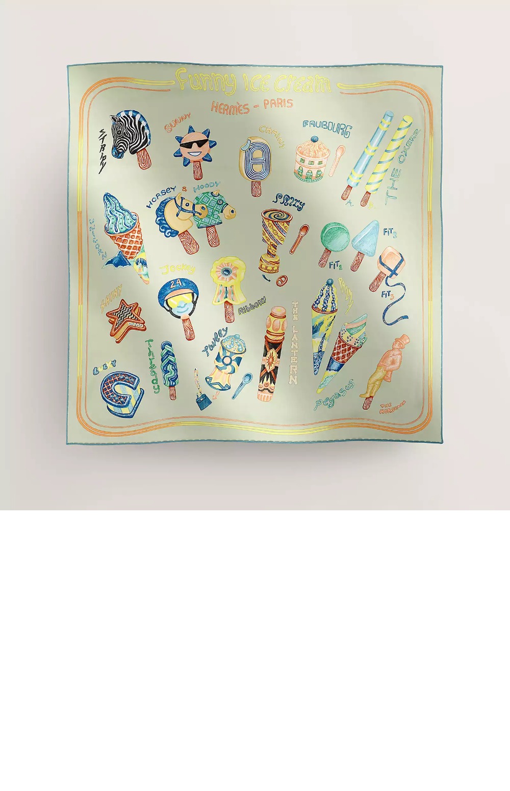 에르메스 Funny Ice Cream 스카프 90