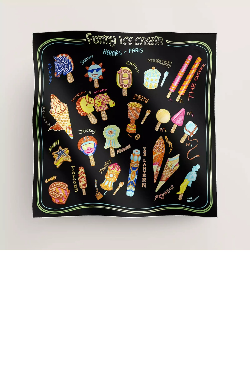 에르메스 Funny Ice Cream 스카프 90