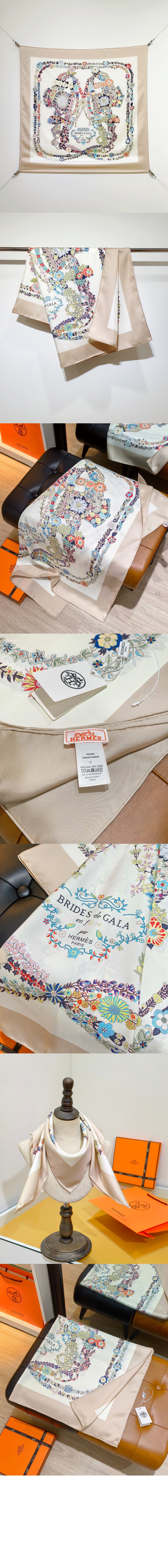 에르메스 Brides de Gala en Fleurs 스카프 90