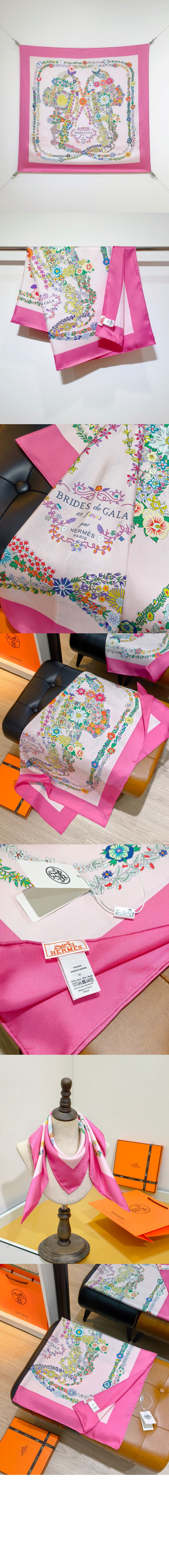 에르메스 Brides de Gala en Fleurs 스카프 90