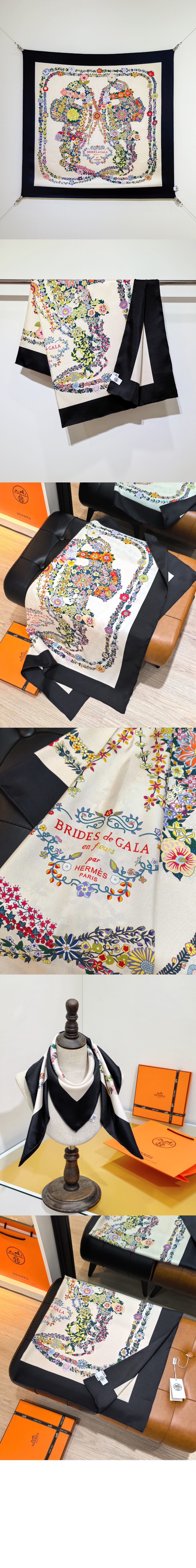 에르메스 Brides de Gala en Fleurs 스카프 90