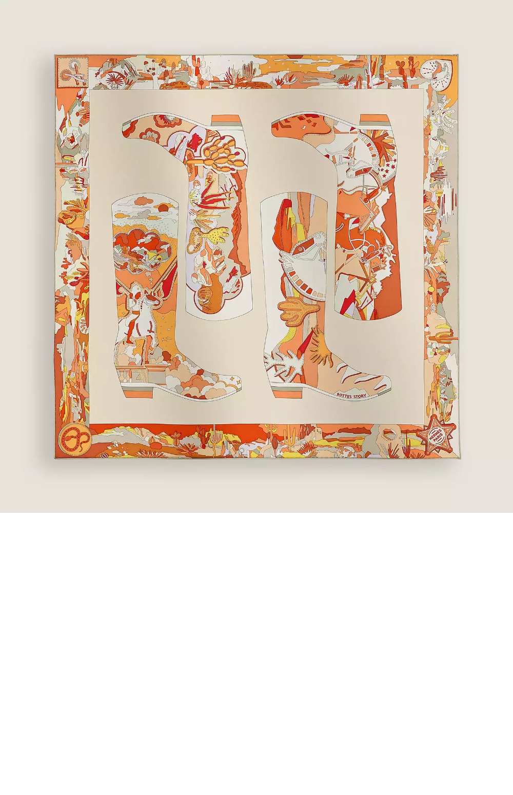 에르메스 Bottes Story 스카프 90