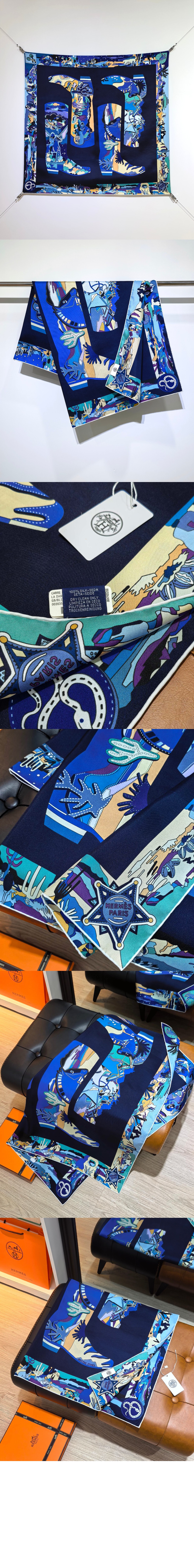 에르메스 Bottes Story 스카프 90