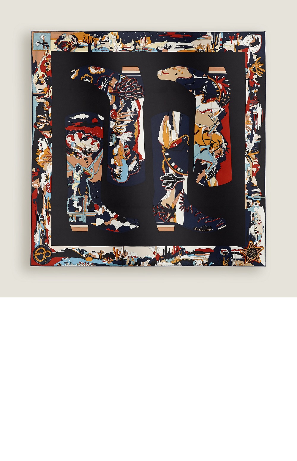 에르메스 Bottes Story 스카프 90