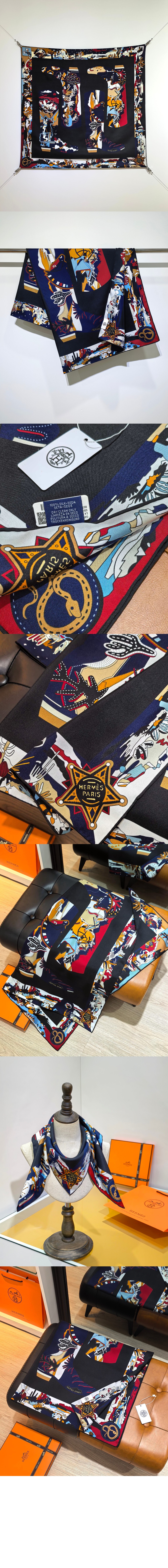 에르메스 Bottes Story 스카프 90