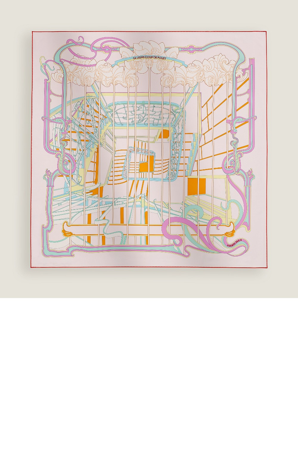 에르메스 La Ligne Coup de Fouet 스카프 90