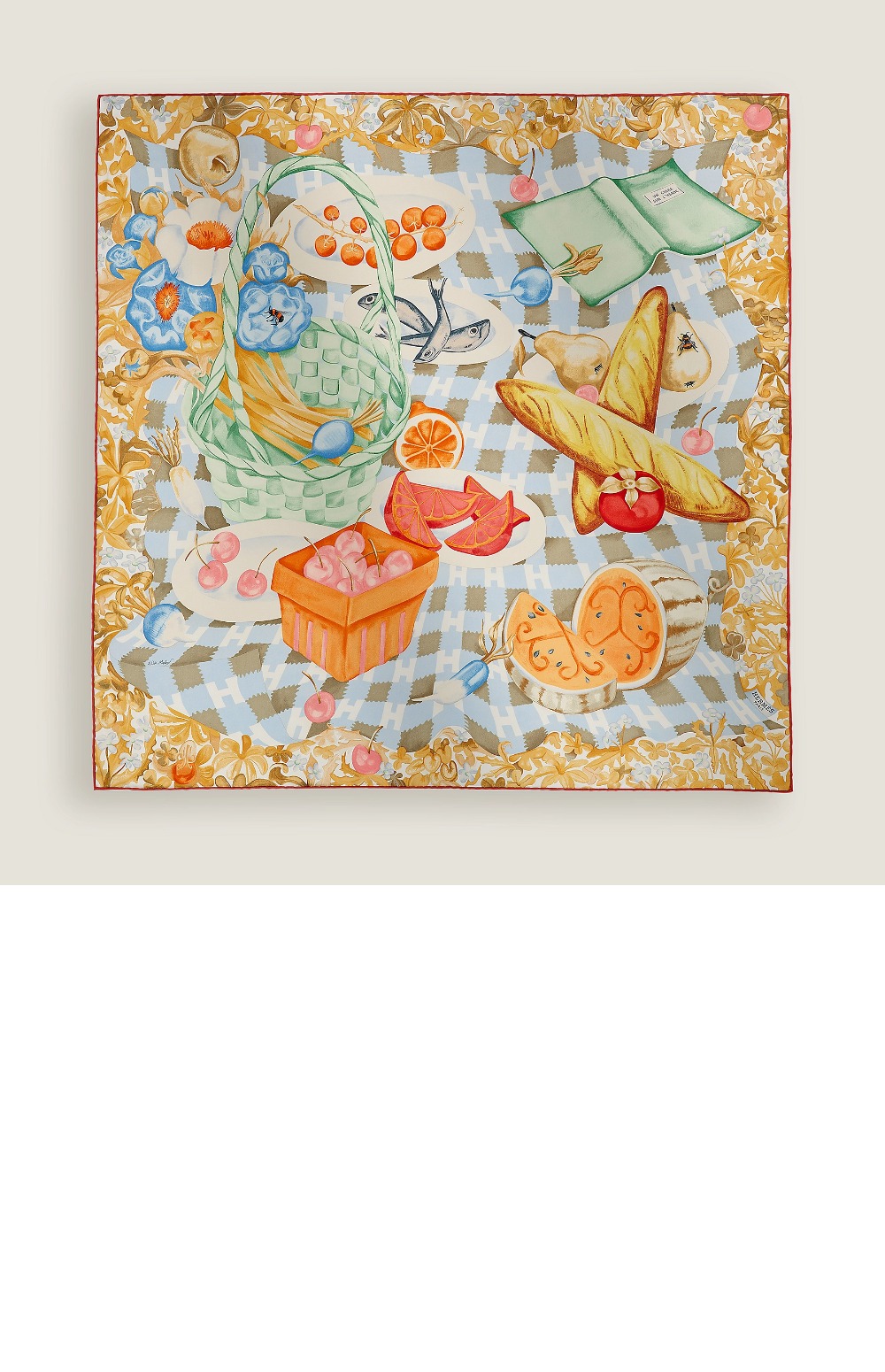 에르메스 Un Carre sur l'Herbe 스카프 90