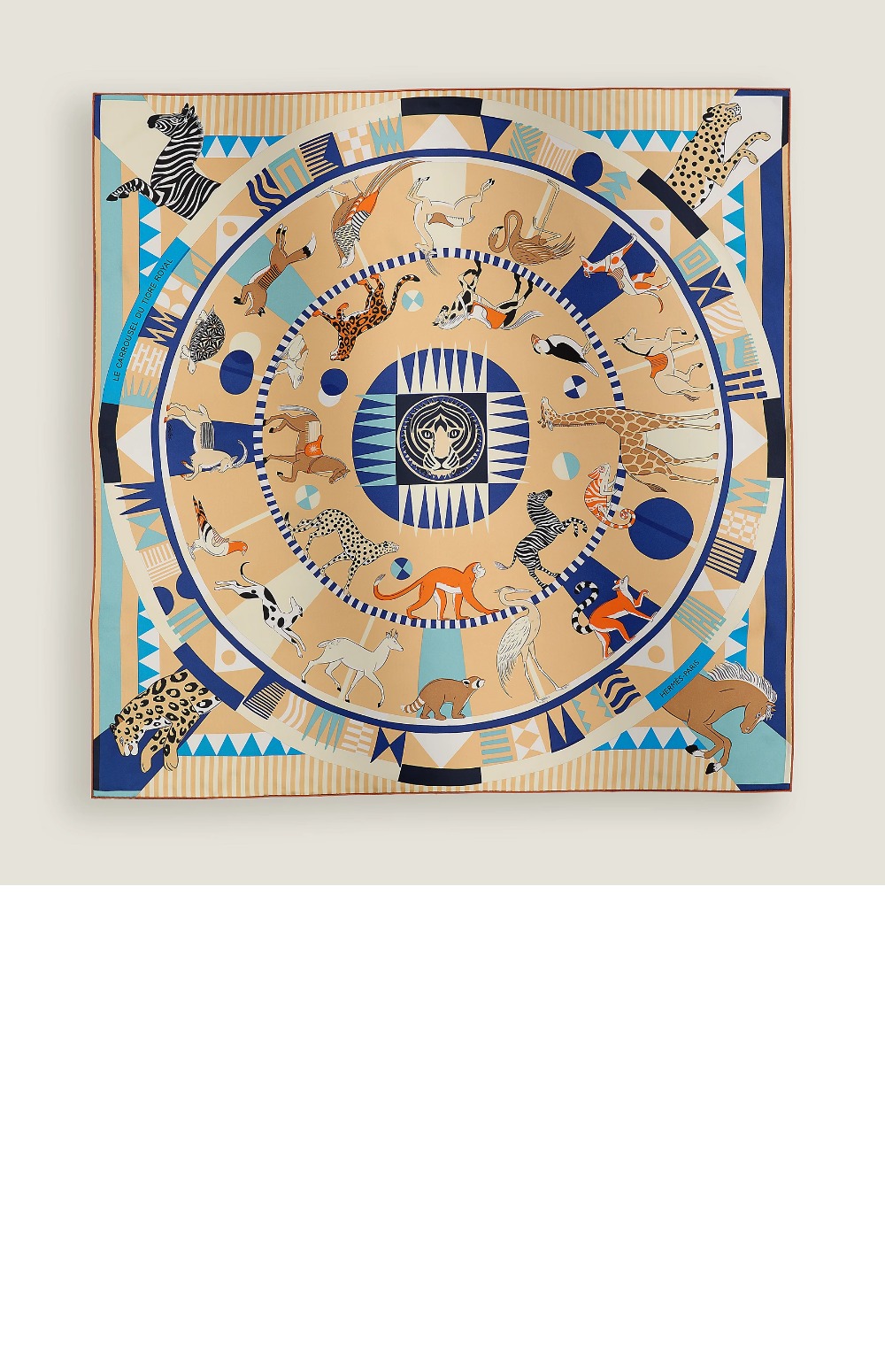 에르메스 Le Carrousel du Tigre Royal 스카프 90