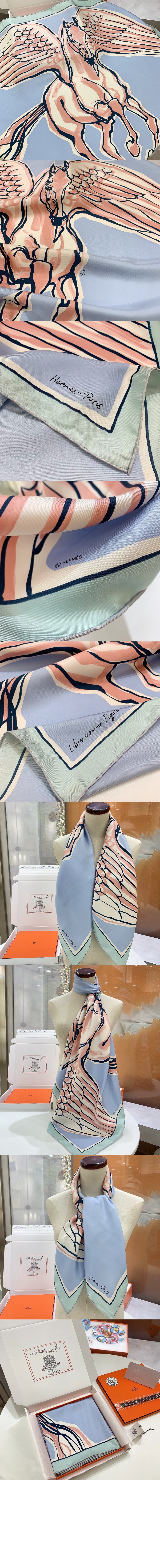 에르메스 libre comme pegase 스카프 90