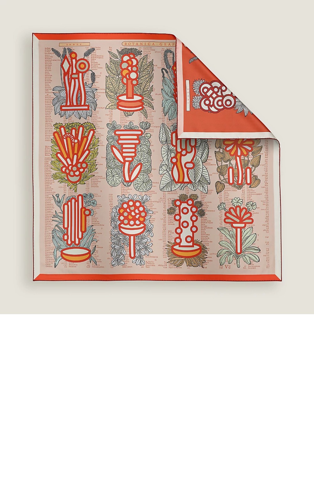 에르메스 Botanica Grafica 더블 페이스 스카프 90