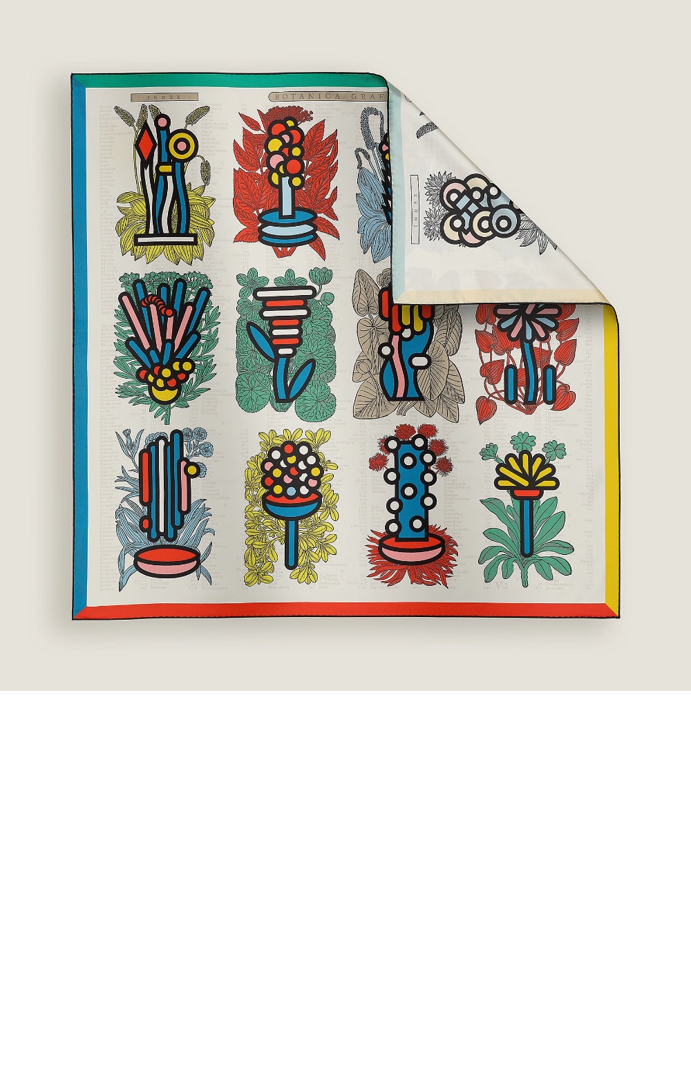 에르메스 Botanica Grafica 더블 페이스 스카프 90