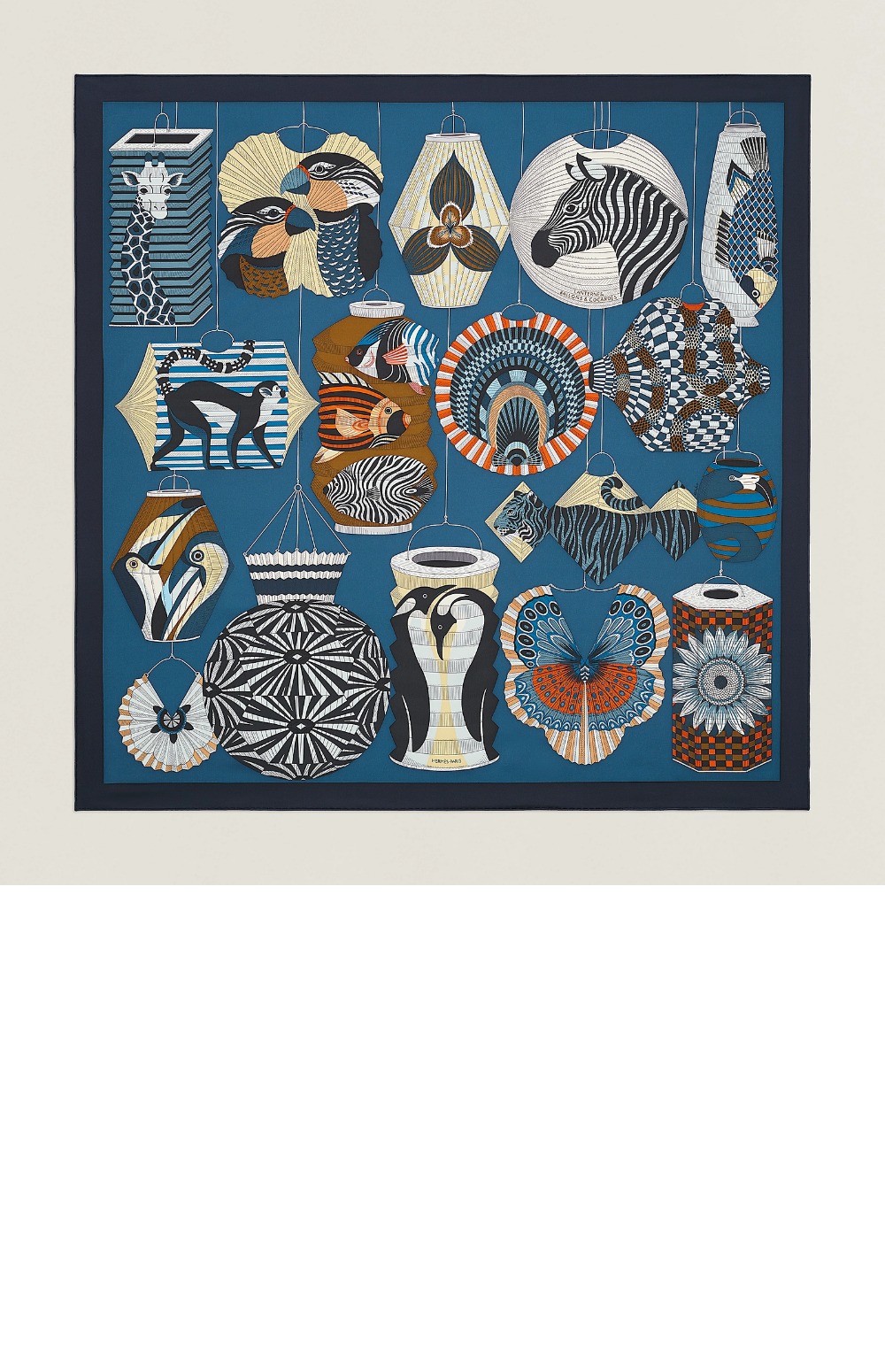 에르메스 Lanternes, Ballons et Cocardes 스카프 90