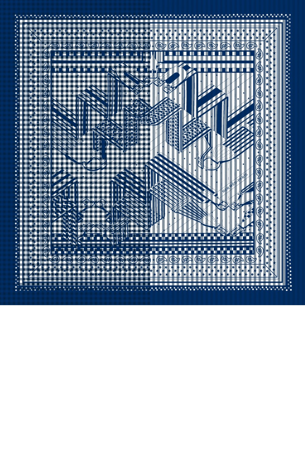 에르메스 Sangles en Zigzag bandana 스카프 90