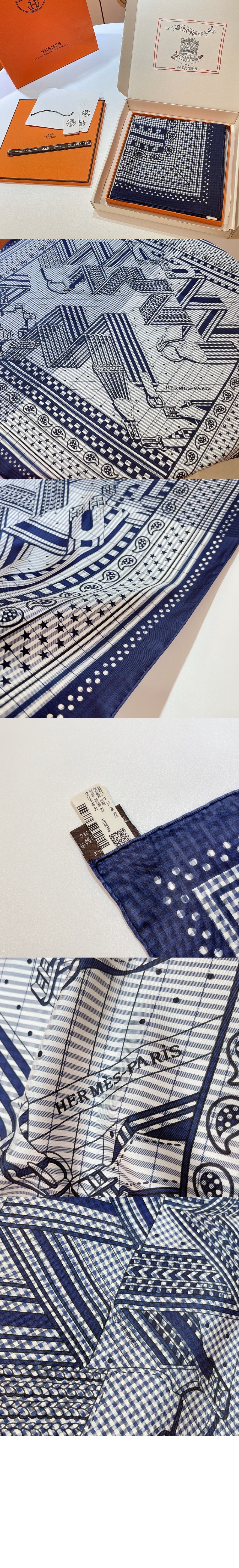 에르메스 Sangles en Zigzag bandana 스카프 90