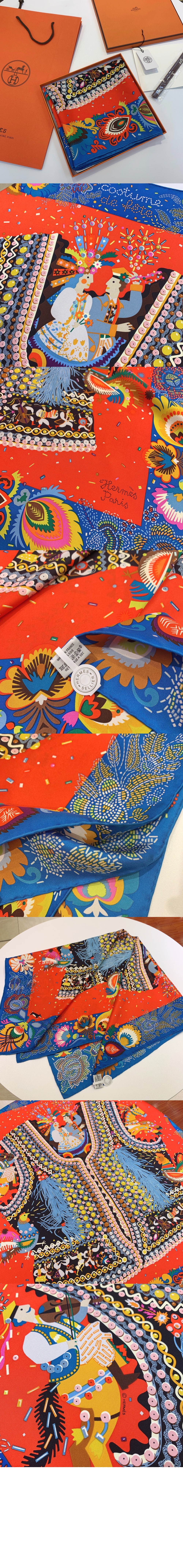 에르메스 Costume de Fete 스카프 90