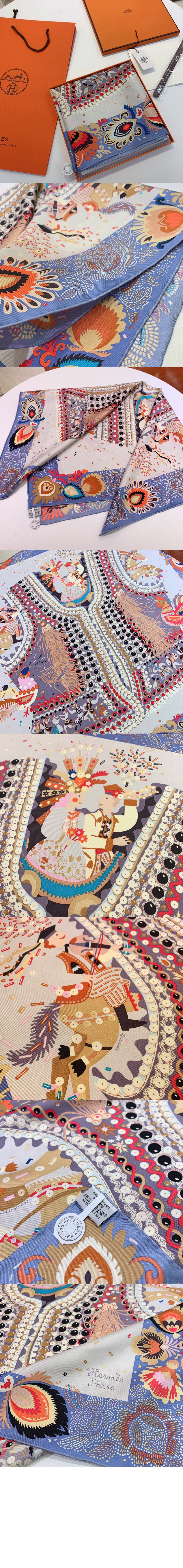 에르메스 Costume de Fete 스카프 90