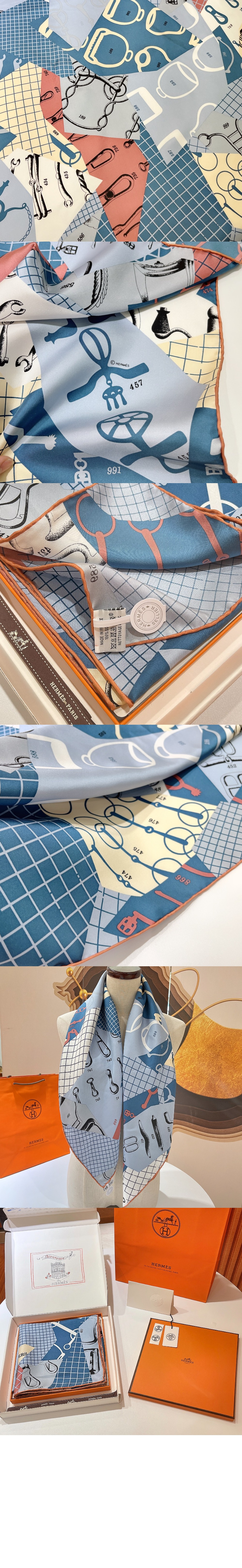 에르메스 Les Petits Papiers d' 스카프 90