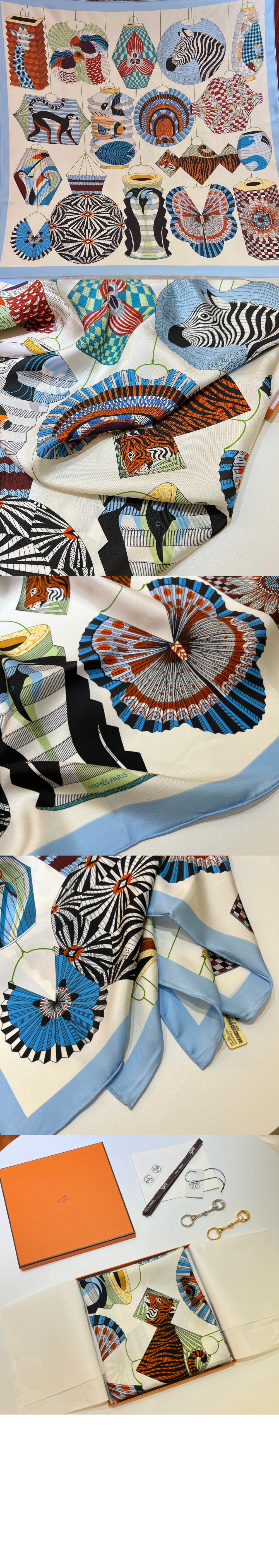 에르메스 Lanternes, Ballons et Cocardes 90 까레 실크 스카프