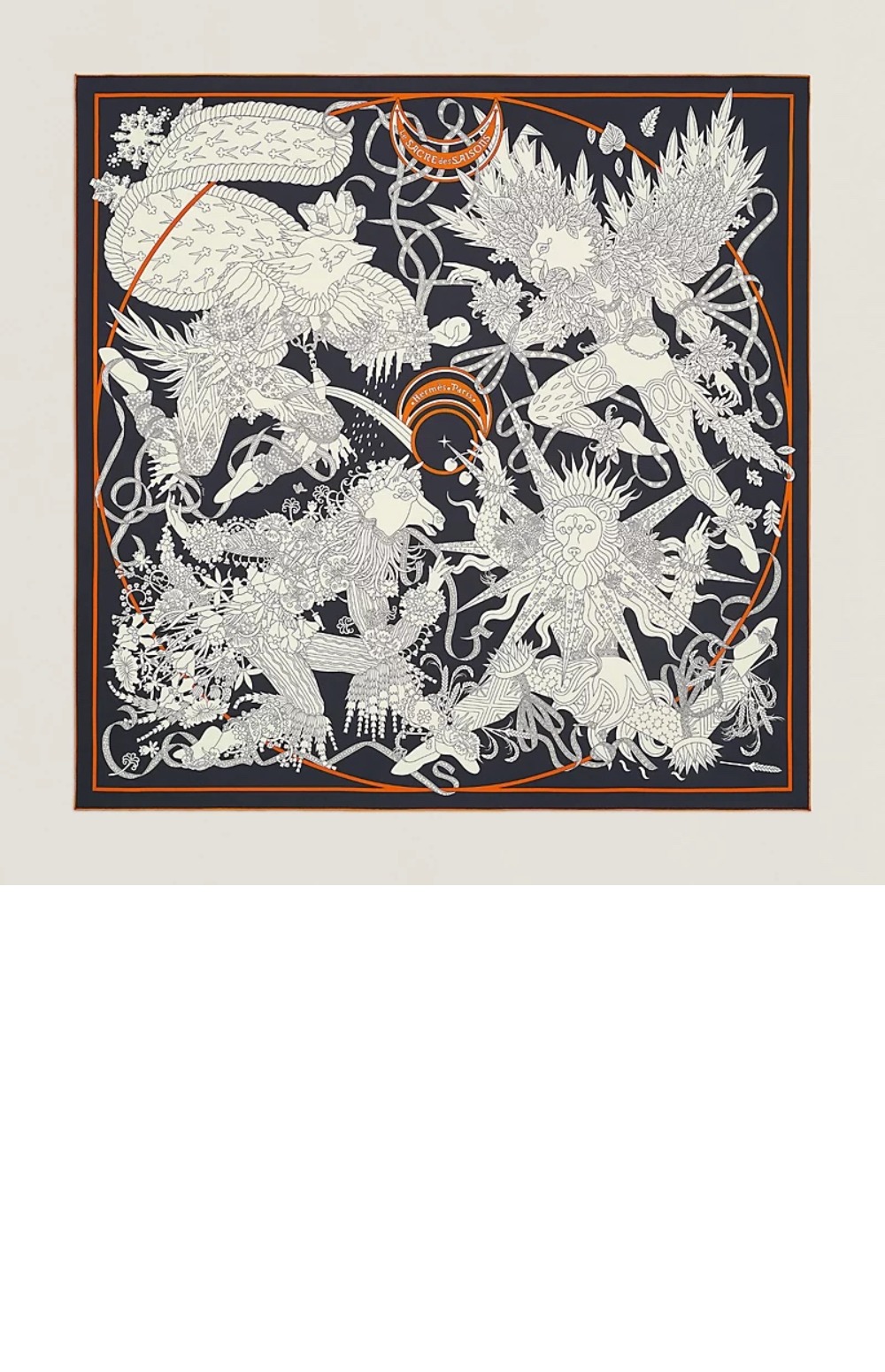 에르메스 Le Sacre des Saisons 스카프 90