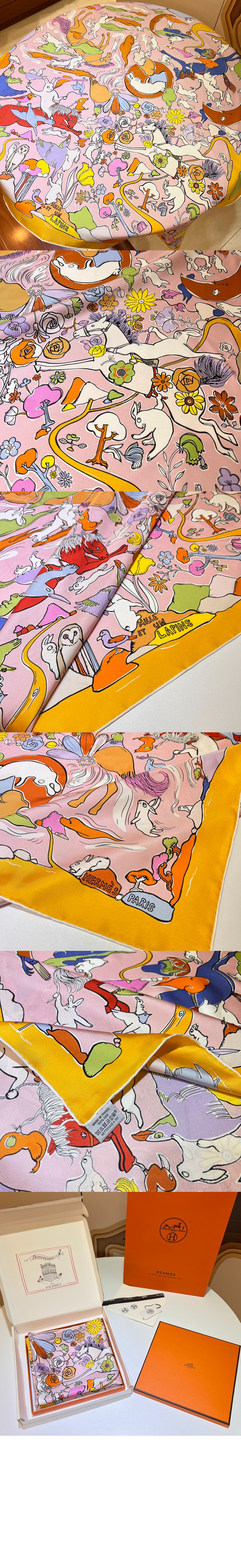 에르메스 Mille et Un Lapins 스카프 90