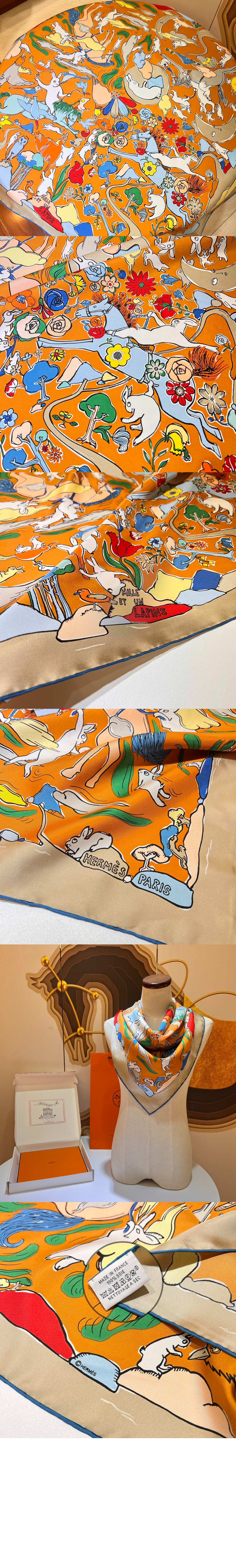 에르메스 Mille et Un Lapins 스카프 90