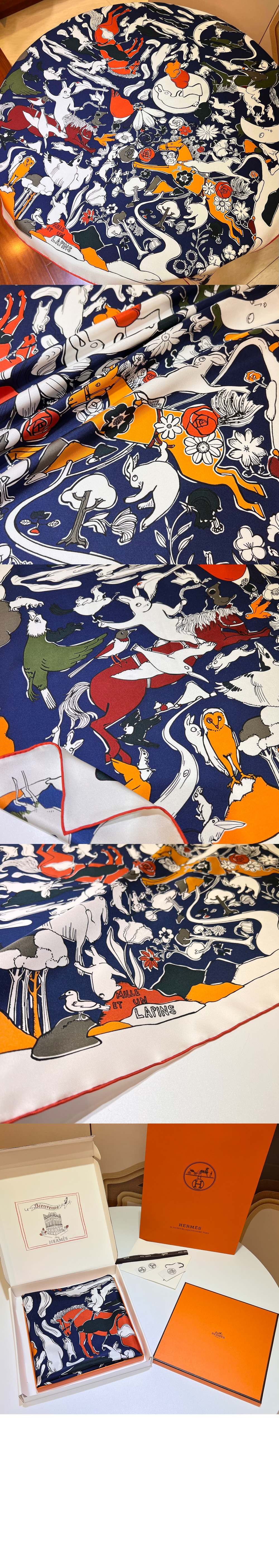 에르메스 Mille et Un Lapins 스카프 90