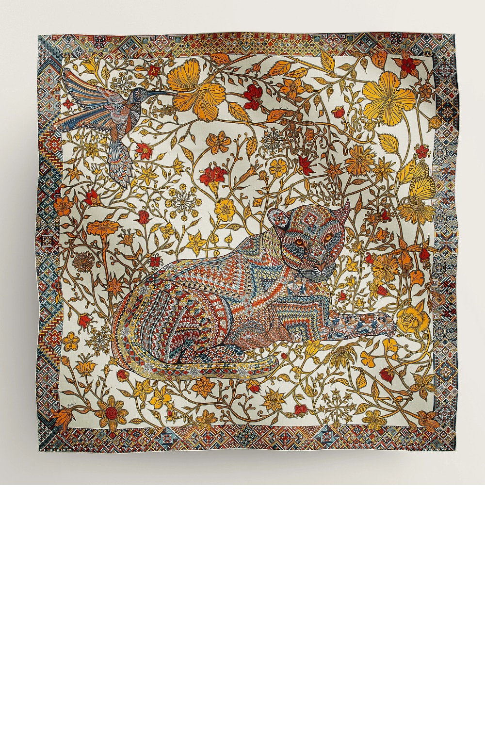 에르메스 Le Jaguar et Le Colibri 숄 140